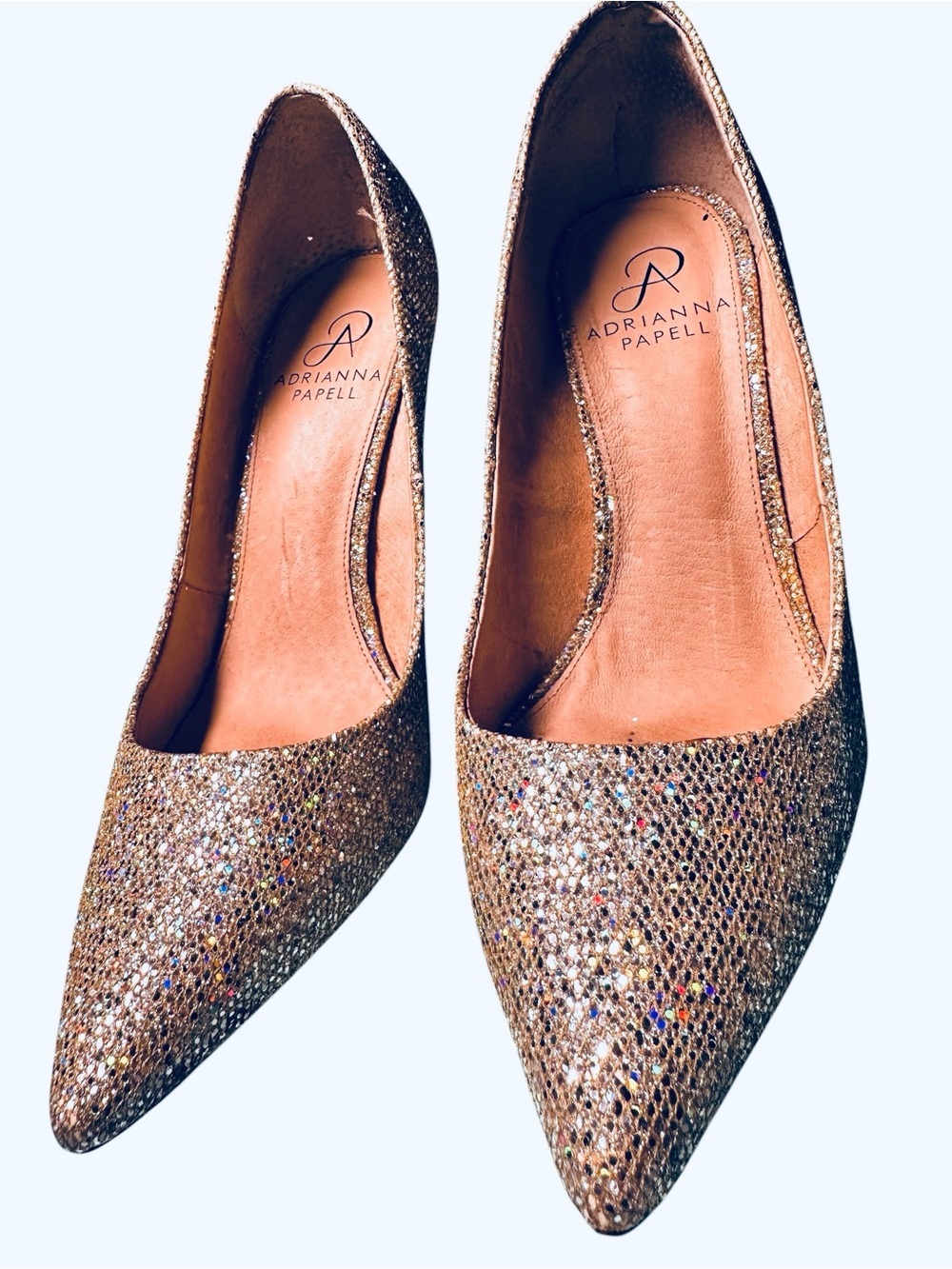 Adrianna Papell Special Occasion Bridal Glitter Sparkle Pointed Heels Size 7.5 - Picture 3 of 7